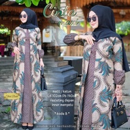 Baju Gamis Batik Wanita Terbaru Kombinasi Muslim Jumbo 2021