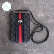 Gucci X Balenciaga Supreme Vertical Phone Bag Canvas in Black 