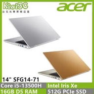 奇異果3C ACER SFG14-71-54EW 銀i5-13500H/16G/512G/14"OLED