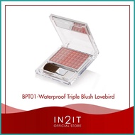☆ ➡ ● IN2IT Waterproof Triple Blusher Make-Up Palettes with Mirror 01-BPT