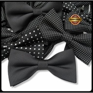 Black men's bow tie, quality black men's tie