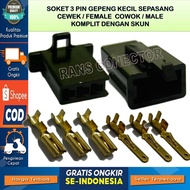 3 PIN SMALL BLACK MOTORCYCLE CABLE SOCKET - SOCKET - SOCKET - 3 PIN - SOCKET - SOCKET - SOCKET - SOC