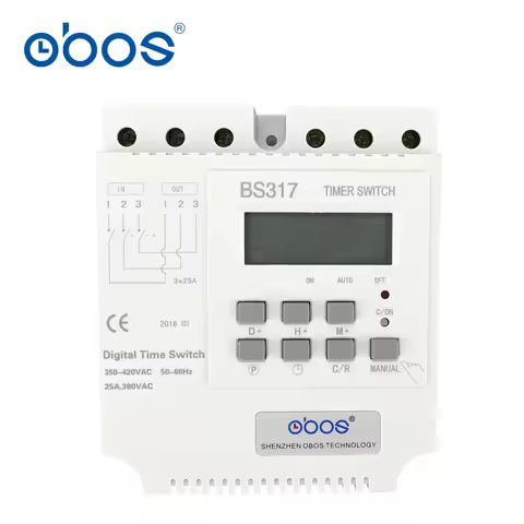 beautiful three phase 25A 380V digital time switch electric timer switch with 16 times on/off per da