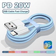 PD 20W Fast Charger USB-C Data Cable for iPhone 14 13 12 11 Pro Max Mini XS XR 8 Plus SE iPad Mobile Phone Lightning Data Cable