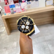 [สินค้าพร้อมส่ง+กล่อง] นาฬิกาข้อมือแบรนด์ guess สายเรซินดำ เปลี่ยนถอดสายได้ ขอบเรียบโรสโกลด์ ปั้มฝาหลัง สำหรับผู้หญิง รับประกันคุณภาพ