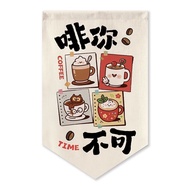 Coffee Shop Cartoon Pennant Curtain Short Curtain Door Curtain Decorative Curtain Partition Half Cur