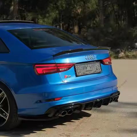 Maxton Style Rear Bumper Side Diffuser For Audi A3 S-Line S3 8V Facelift Sedan 2017-2020 Splitter Gl