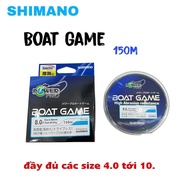 Cước Câu Shimano Boat Game 150m Màu Đen Tải Cá Khoẻ dai mềm Thông số Số 4 = 0.32mm tải cá 21k