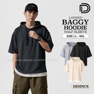🇲🇾 DESINCE Men Hoodies Premium Soft Top Man Sweater With Hood Half Sleeve Casual Top Baju Lelaki MT 