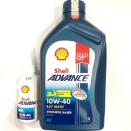 Paket Oli Motor Matic Shell Ax7 10W-40 1 Liter + Oli Gear Shell Nmax