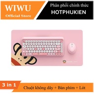 Bộ combo 3 in 1 Bàn phím bluetooth & chuột không dây & 01 miếng lót chuột hiệu Wiwu x Paul Frank Sma