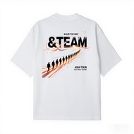 &Team Blaze The Way Asia Tour T Shirt Milk Silk DTF Print Flame Walking Silhouette Graphic Tee Fan S