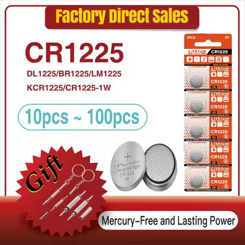 10-100Pcs 3V 50mAh CR1225 Coin Cells Batteries CR 1225 DL1225 BR1225 5020LC LM1225 Lithium Battery F