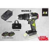 J&E WORX PROFESSIONAL WU369 20V Cordless Battery With Brushless Motor Impact Drill Worx IMPACT