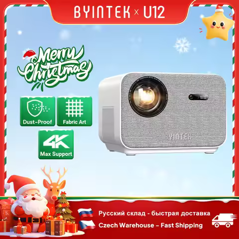 BYINTEK LOVE U12 Full HD 1080P Projector 4K 800 ANSI Android WiFi 6 Auto Focus Home Theater Projecto