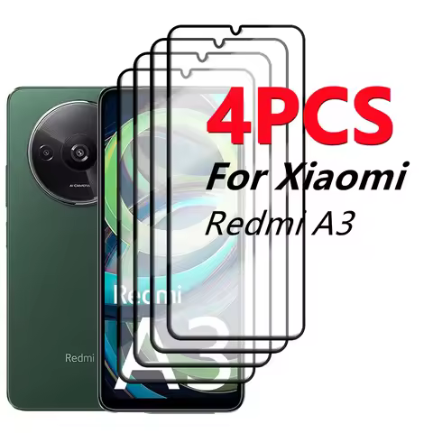 2/4PCS Screen Protector For Redmi A3 Glass Xiaomi Redmi A3 Tempered Glass New Full Cover Glue HD 9H 