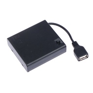 1PC USB Battery Box 4 X AA Mini Power Supply For 5V LED Strip Lights USB Powered Battery Holder