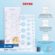 (1pc) JOYKO Ruler RL-P9R 20 cm 27 Circles round circle line