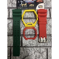 BNB CUSTOM GBX100 RASTA MATTE + BUCKLE JAPAN FOR ORIGINAL GSHOCK