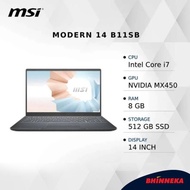 msi modern 14 b11sb i7 1165g7 8gb 512gb mx450