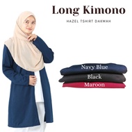 Cardigan Muslimah Long Kimono Cotton  Labuh  |Berpoket | Long Sleeve| HAZEL TD