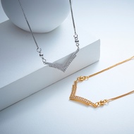 Hyl Jewelry 248N Kalung Titanium Wanita Karat Kabah Emas Silver Asli Panjang Muda Dan Luntur Anti