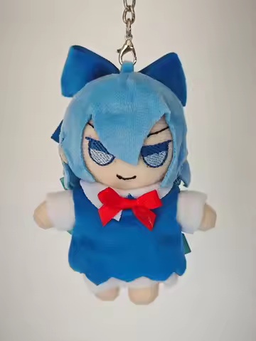 Japan Anime TouHou Project Cirno Cosplay Cute Fumo Soft Plush Adorable Pendant Key Chain Xmas Gifts