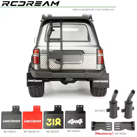 RCDream 1/10 3D Printed Effect Soft Rubber Mud Flap Color TPU Mudguard Film / Tail Exhaust Pipe for 