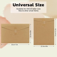 NatureTouch 10PCS A4 Envelopes Kraft Paper Folders,Kraft Paper File Folders Project Pockets Document