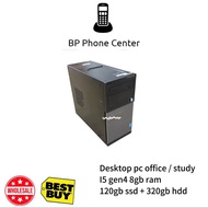 desktop pc computer untuk office use / study / home work i5 gen4 8gb ram 120gb ssd+320gb hdd