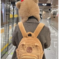 Beg Comel Capybara Kartun | Beg Sandang Boneka Lembut | Kapasiti Besar | Untuk Wanita, Remaja & Kana