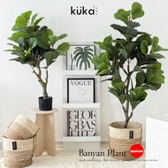 Pokok Hiasan Fiddle Leaf Fig Tiruan｜Hiasan Rumah Dalaman｜Tidak Perlu Penjagaan｜Artificial Fiddle Lea