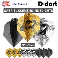 TARGET DARTS FLIGHT-【 3Pcs/Pack】GABRIEL CLEMENS INK MIXED/YELLOW/BLACK/WHITE Dart Flights