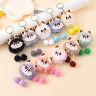 GANTUNGAN Cute Fur Cat Doll Keychain Bag Cat Bag Decorative Keychain Accessories