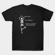 Vintage Sassy Skeleton T-Shirt: "Can I Help You" T-Shirt Authentic Cotton 1 y2k Sexy Solid Color
