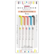 Zebra Highlighter Mileliner "Friendly Mild" Colors  5-Pack WKT7-N-5C-N【Direct from japan】