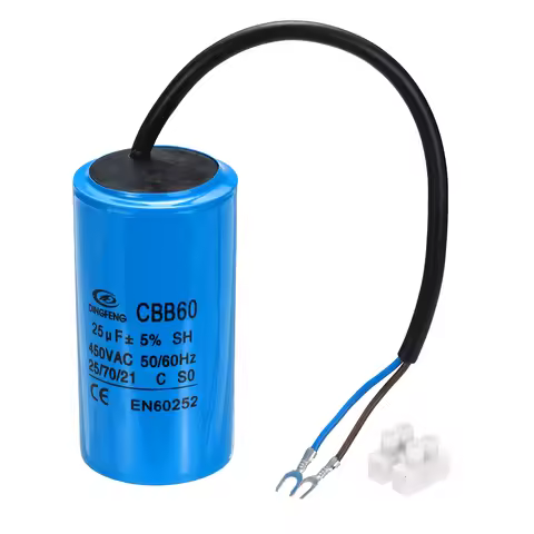 1/2Set CBB60 25-70uF Running Capacitor AC 450V 2 Wires 50/60Hz for Air Compressor Motor Washing Mach