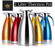 2L Stainless Steel Coffee Pot Double Wall Vacuum Insulated Thermo Jug