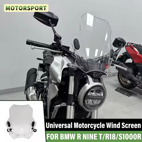 Universal Motorcycle Windscreen Windshield Round Headlight Front Wind Deflector FOR BMW R NINE T/PUR