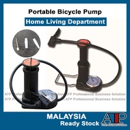 Automotive🚙 Mini Portable Foot Pump Cycle Air Pump Bike Bicycle Bicycle Pump With Pressure Gauge Pam