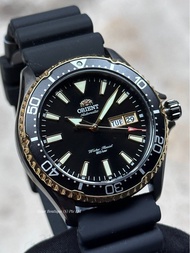 Brand New Orient Mako 3 Kamatsu Black Gold Men's Automatic Divers Watch RA-AA0005B On Silicone Strap kamasu