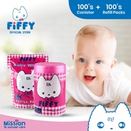 FIFFY Baby Wipes Pink (100s can + 100s Refill),tisu basah bayi