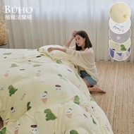 【BUHO 布歐】 BUHO 極柔暖法蘭絨6x7尺雙人特大床包+舖棉暖暖被(150x200cm)四件組
