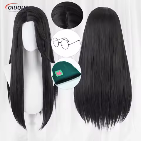 Game VALORANT Killjoy Cosplay Wig Long Straight Black Brown Heat Resistant Synthetic Hair Party Anim