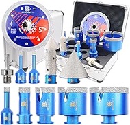 Dimoand Diamond Tile Hole Saw Set 6/8/10/20/35/50/68 mm & 20/50 mm Finger Drill for Porcelain Tiles 