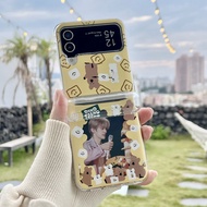 Aesthetic Ins Casing Z Flip4 Z Flip5 for Samsung Galaxy Z Flip 4 Z Flip 3 With Card Slot Phone Case