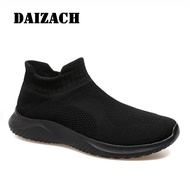 Pure Black Casual Sneakers Men Jogging Sock Shoe Size 39-46 Outdoor Light Slip Resistant MD Bottom S