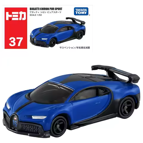 Takara Tomy Tomica No.37 Bugatti Chiron Pure Sport Car 1/63 Alloy Vehicle Diecast Metal Model Kids X