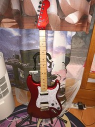 Squier Candy Apple Red Stratocaster by Fender with decent gig bag