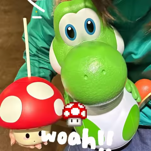 Universal Studios Inspired Mario Galaxy Movie Popcorn Bucket - Yoshi Luma Light Up Collectible Unive